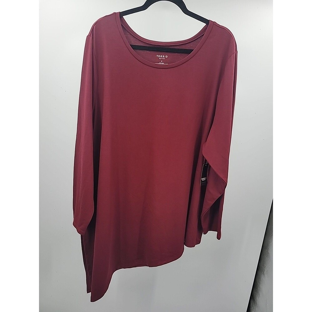 New Torrid Active Burgundy Asymmetrical Top Sz 4
